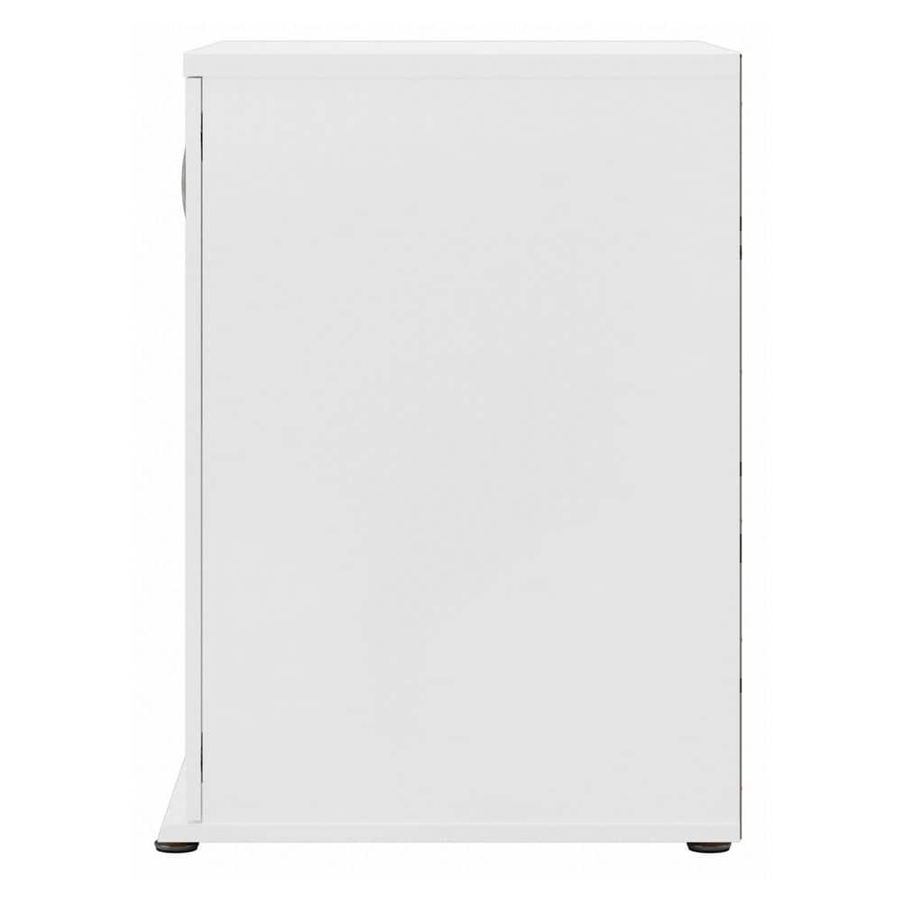 White Engineered Wood Office Storage Cabinet with Adjustable Shelves