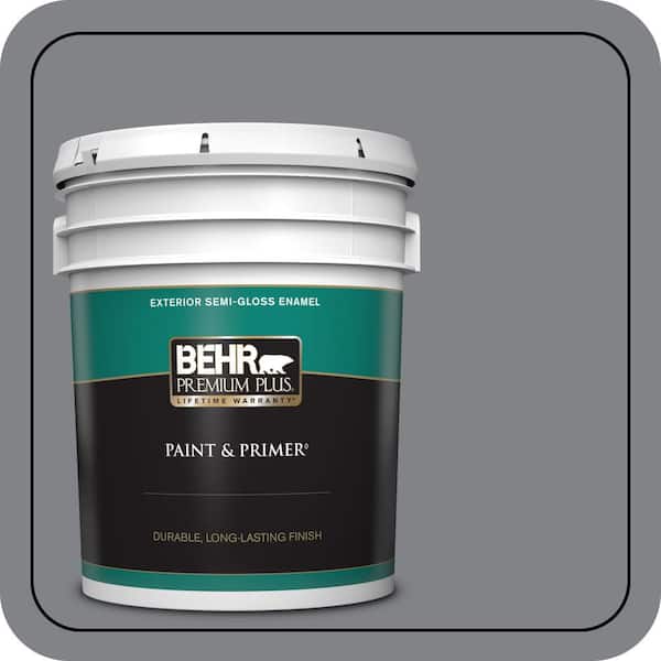 BEHR PREMIUM PLUS 5 gal. #N530-5 Mission Control Semi-Gloss Enamel Exterior Paint & Primer