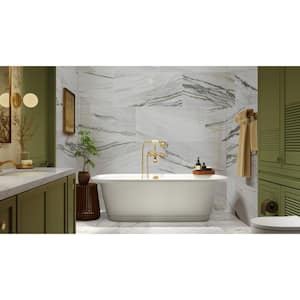 Take Home Sample - Verde Fantasy 4 in. x 4 in. Polished Stone Look Porcelain Floor and Wall Tile