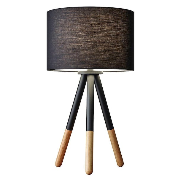 Adesso Louise 21 in. Tripod Brown and Black Table Lamp