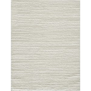 Vemoa Altomarze Cream 6 ft. 7 in. x 9 ft. 2 in. Stripe Polyester Area Rug