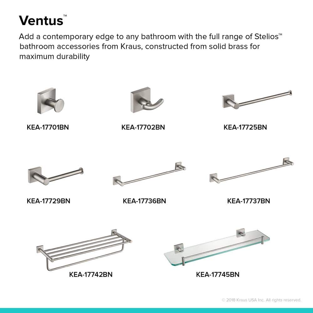 Ventus 18" Brushed Nickel Wall Mounted Towel Bar