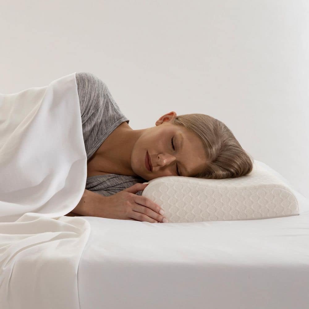HOME-COMPLETE Cervical Neck Pillow Firm Memory Foam Standard
