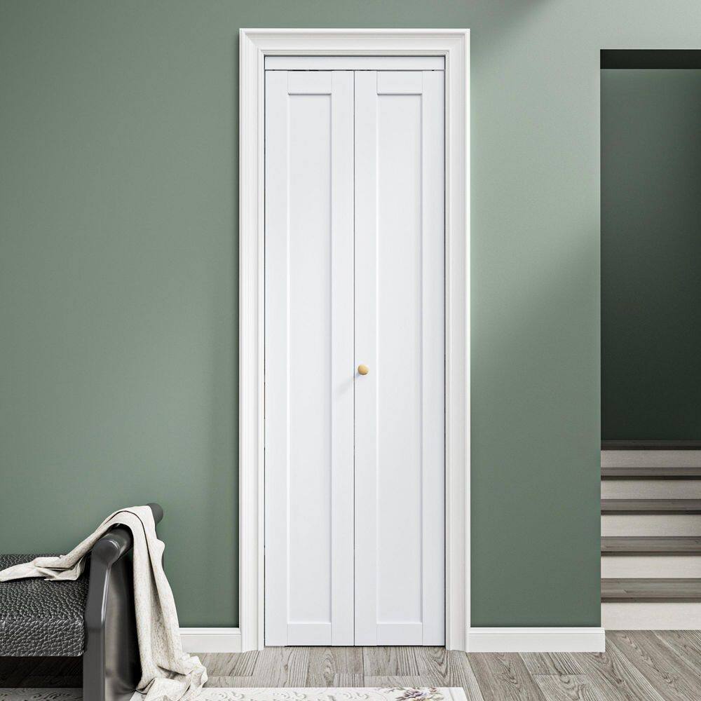 24 in. x 96 in. Solid Core 1-Lite Panel White Primed Composite MDF Interior Closet Bi-Fold Door with Hardware price history on PriceWatchPro