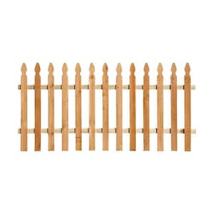 3-1/2 ft. x 8 ft. Western Red Cedar Spaced Picket French Gothic Fence Panel Kit