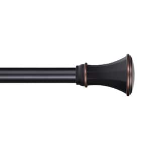 Heraldic 72 in. - 144 in. Adjustable Single Curtain Rod 1 in. in Oil Rubbed Bronze with Finial