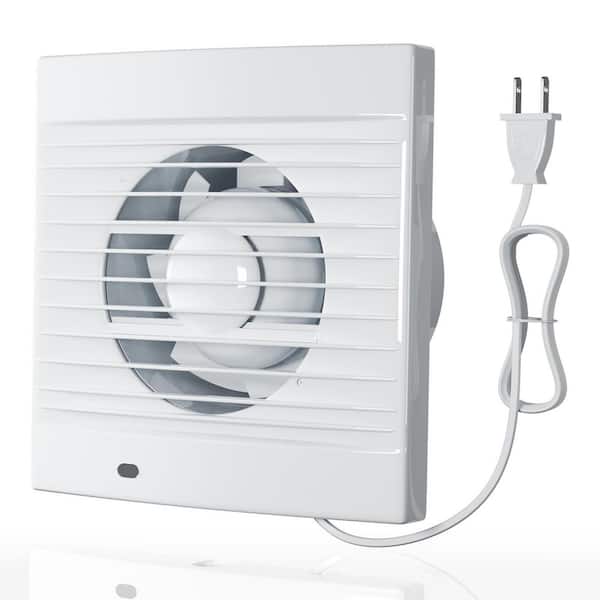 1-Piece Bathroom Accessory Set in White, 4 in. Wall Mount Bathroom Exhaust Fan, Plug in Wall Exhaust Fan