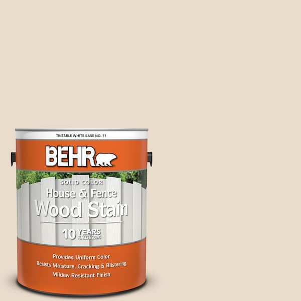 BEHR 1 gal. #SC-157 Navajo White Solid Color House and Fence Exterior Wood Stain