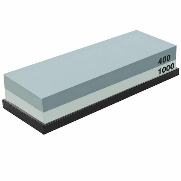 Professional Dual Grit 400/1000 Whetstone Knife Sharpening Stone Kit with Non-Slip Rubber Base