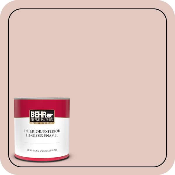 BEHR PREMIUM PLUS 1 qt. #S170-2 Rosewater Hi-Gloss Enamel Interior/Exterior Paint & Primer