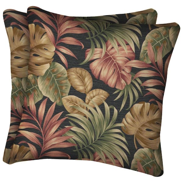Arden Twilight Palm Square Outdoor Throw Pillow