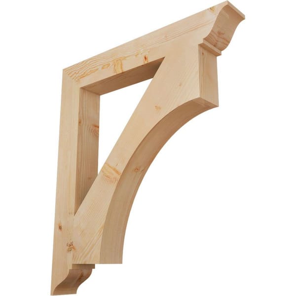 Ekena Millwork 5.5 in. x 48 in. x 42 in. Douglas Fir Westlake Traditional Smooth Bracket