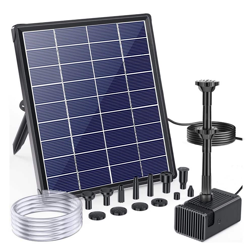 6.5-Watt Solar Fountain Pump 80GPH DIY Water Fountain with Double-Layer Nozzles Black Dry-Run Protection 5 ft. Tubing price history on PriceWatchPro