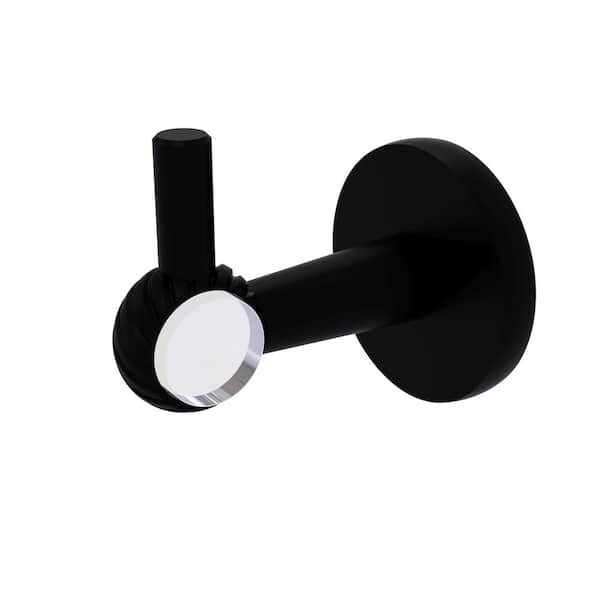 Allied Brass Clearview Collection J-Hook Robe/Towel Hook with Twisted Accents in Matte Black