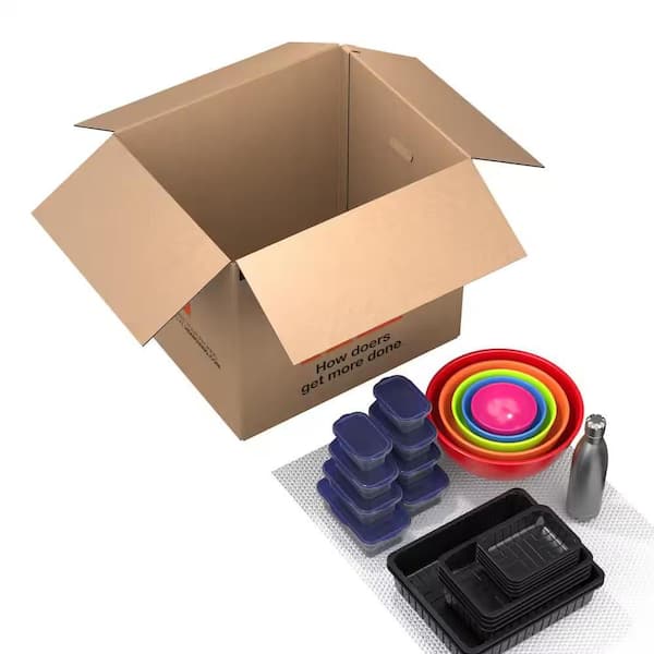 The Home Depot - 24 in. L x 20 in. W x 21 in. D Extra-Large Moving Shipping and Packing Box with Handles