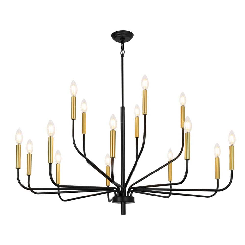15 light Black Traditional Candle Chandelier for Farmhouse Dining Room with no bulbs included price history on PriceWatchPro