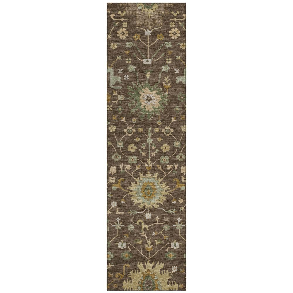 Chantille Machine Washable Indoor/Outdoor Abstract ACN2609 Chocolate 2 ft. x 7 ft. Runner Rug price history on PriceWatchPro