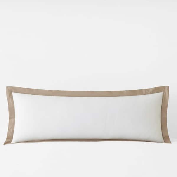 The Company Store Company Cotton Solid Border Cocoa 40 in. X 14 in. Throw Pillow Cover