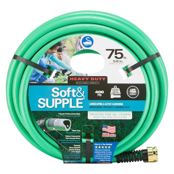 Swan Soft and SUPPLE 5/8 in. x 75 ft. Heavy Duty Water Hose CSNSS58075 -  The Home Depot