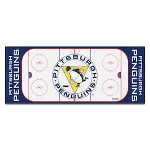 Pittsburgh Penguins Retro Alt Moscot Hockey Puck Shaped Area Rug