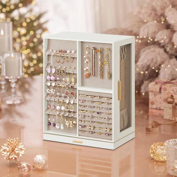 Cloud White 10.6 in. x 13 in. Polyurethane Modern Jewelry Box