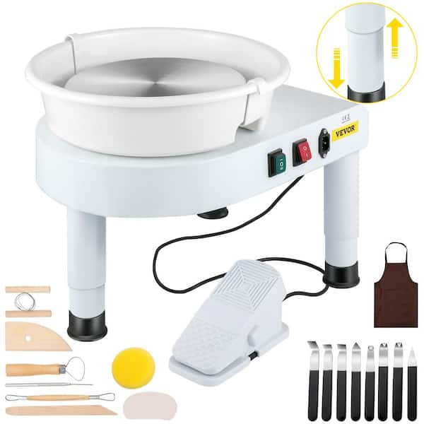 VEVOR 14 in. White Pottery Wheel 450-Watt Electric Ceramic Work Clay  Forming Machine for Adult with Foot Pedal and ABS Basin TYLPJ14YCTYLPJ001V1  - The Home Depot