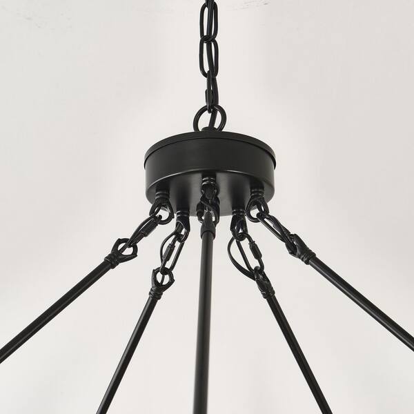 YUEMZS 30-Light Black Wagon Wheel Chandelier – Extra Large 52-Inch Farmhouse Lighting For High Ceilings, Foyer, Dining Room