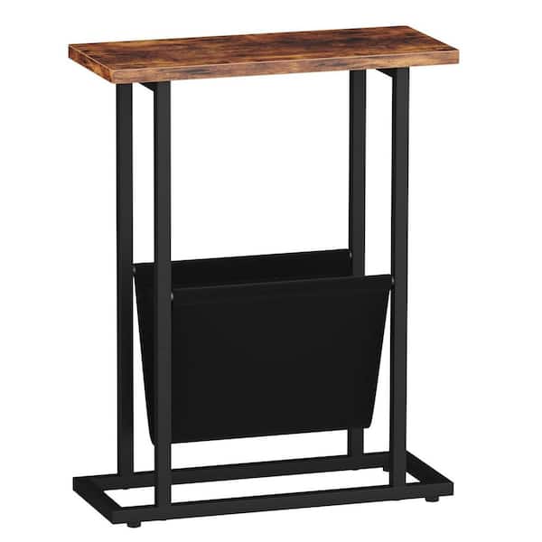 Brown 16.5 in. x 21.3 in. Wood Freestanding Magazine Rack