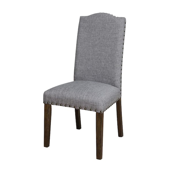 Dining Chairs With Nailhead Trim, Modway Marquis Modern Upholstered Fabric Dining Chair With Nailhead Trim In Gray