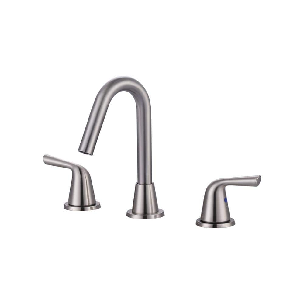 High -Arc 8 in. Widespread Double Handle Bathroom Faucet in Brushed Nickel -  ARCORA