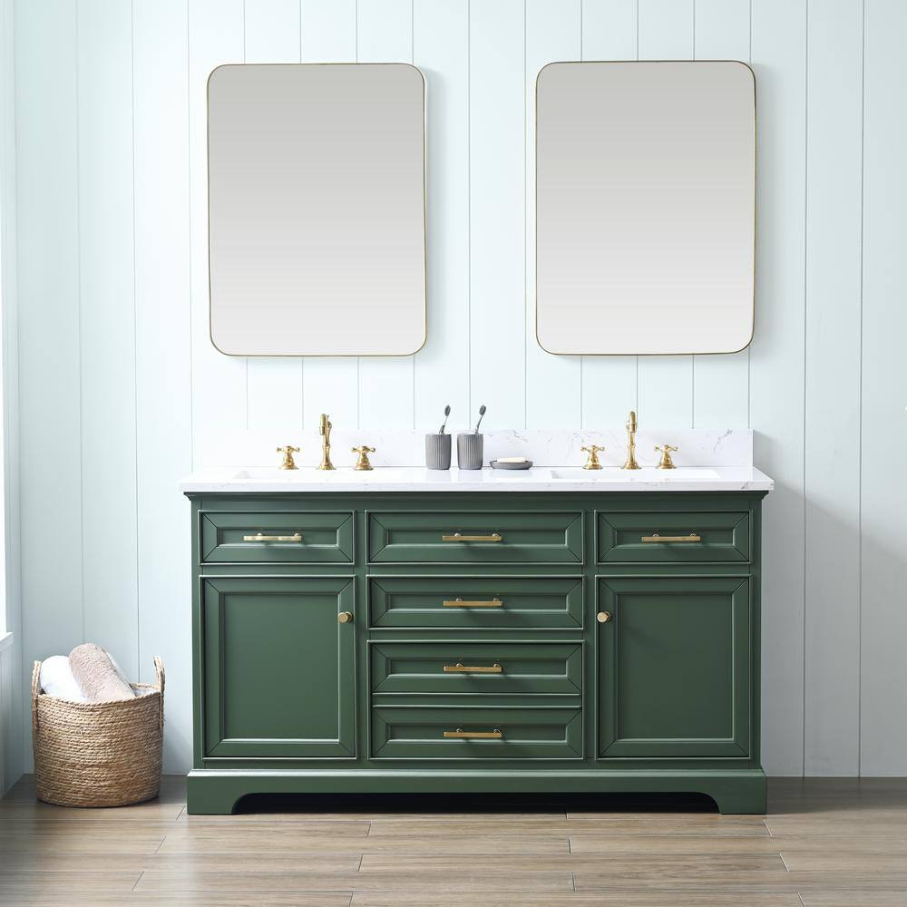 SUDIO Thompson 60 in. W x 22 in. D Bath Vanity in Evergreen with