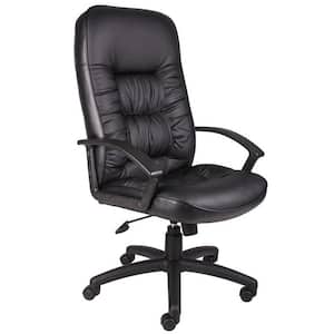 Black Leather High Back Executive Chair with Seat Height Adjustment