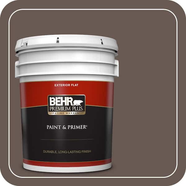 BEHR PREMIUM PLUS 5 gal. #MQ2-44 Museum Flat Exterior Paint & Primer
