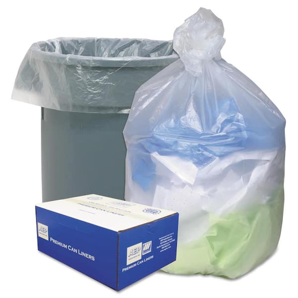 60 Gal. Natural Trash Bags, 14 Mic 38 in. x 60 in., 10 Rolls of 20 Bags,  200/Carton