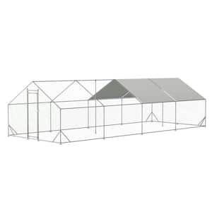 Anky 79 in. H x 306 in. W x 120 in. D Metal Poultry Fencing, Large Chicken Coop Poultry Cage in Silver