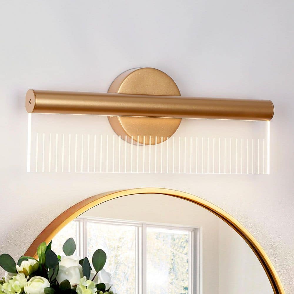 1-Light Gold LED Wall Sconce with Clear Linear Bar price history on PriceWatchPro