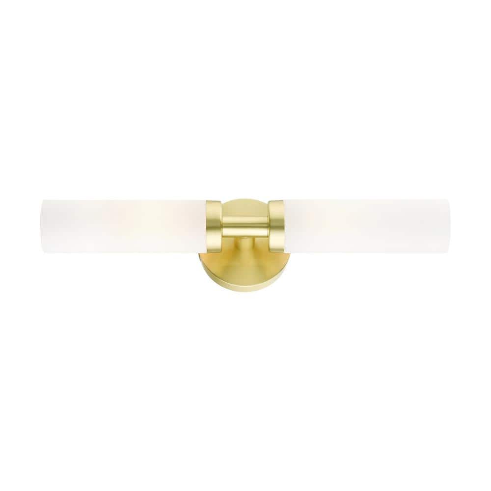 Satin Brass and Opal Glass 18" Modern Vanity Light