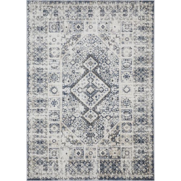 LOOMAKNOTI Kehleigh Avelanz Cream 9 ft. 10 in. x 12 ft. 10 in. Oriental Polypropylene Indoor Area Rug