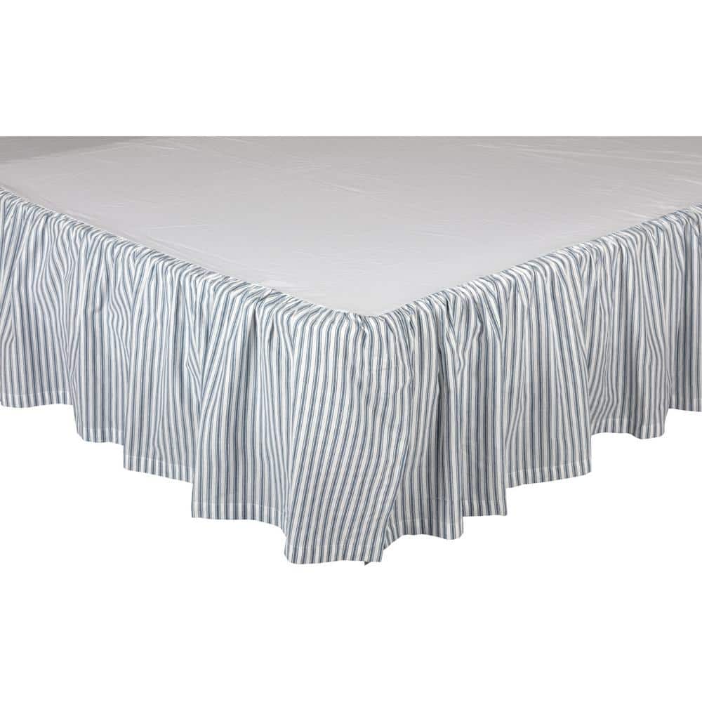 Sawyer Mill Blue and White Cotton Queen Bed Skirt with Split Corners