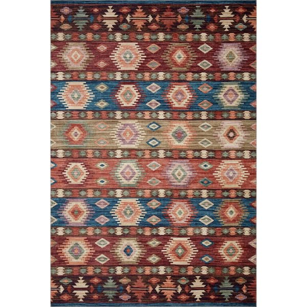 Loloi Zion Fiesta/Multi 3 ft. 6 in. x 5 ft. 6 in. Southwestern Tribal Printed Area Rug