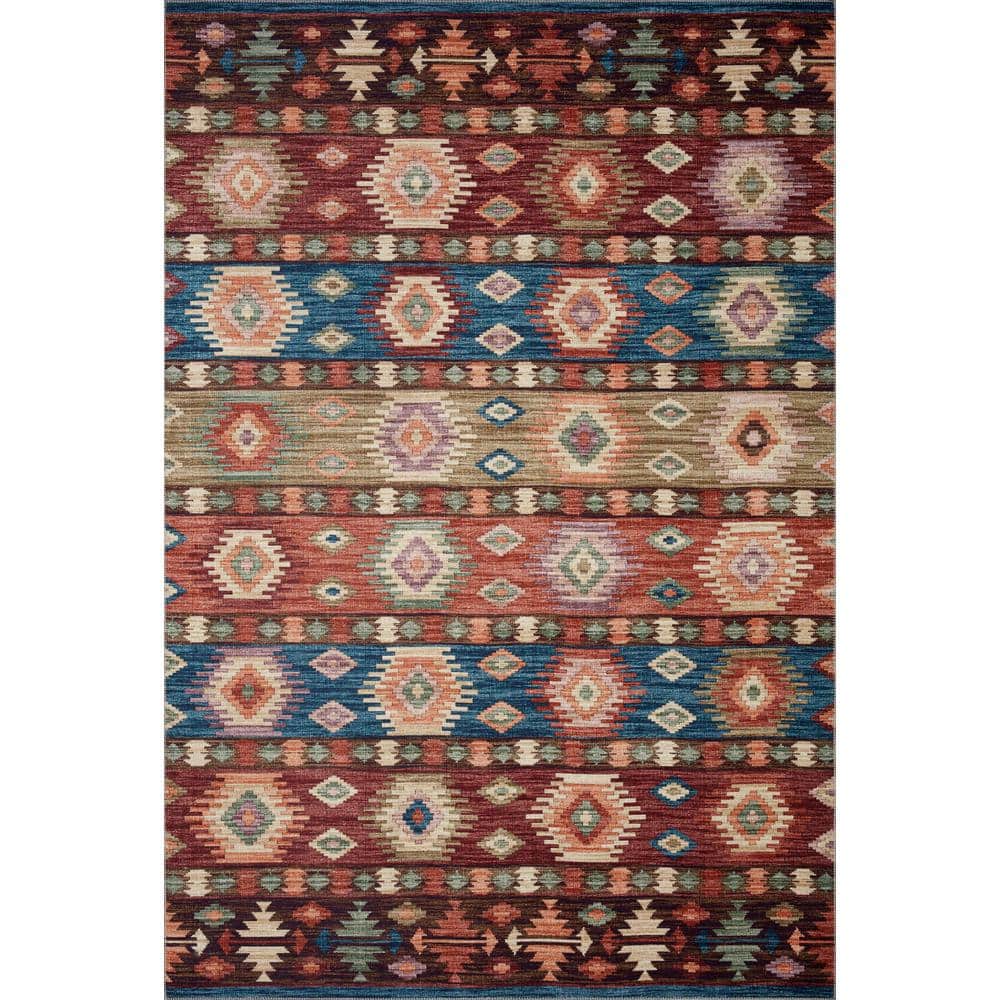 Rectangular Blue Synthetic Stain-Resistant Area Rug, 27" x 45"