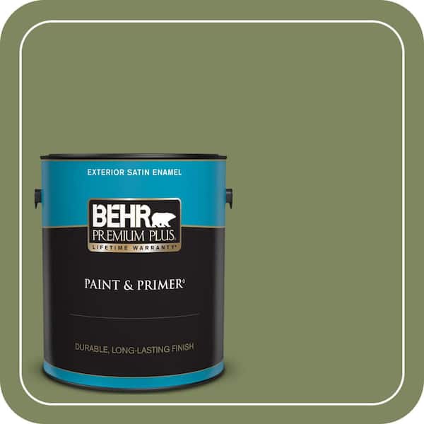 BEHR PREMIUM PLUS 1 gal. #PPU10-02 Tuscany Hillside Satin Enamel Exterior Paint & Primer