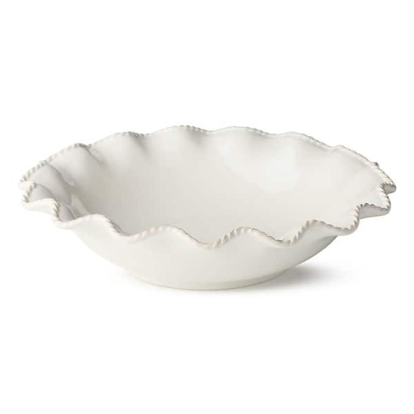 Heritage 13 in. 80 fl. oz. White Stoneware Serving Bowl