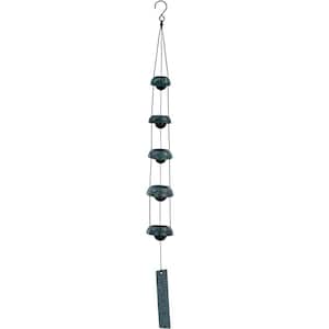 Bell Wind Chimes, Temple Wind Bell, Red Copper with 5 Bells for Home Yard Outdoor Decoration