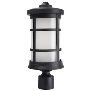 17.25 in. H x 7.25 in. W Black Housing and Frost Acrylic Lens Round Decorative Composite Post Top Light 4000K LED Lamp