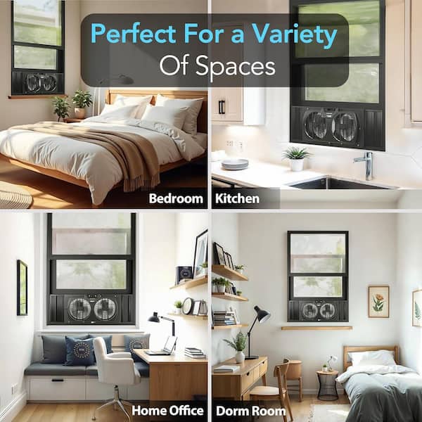 Comfort Zone 9 in. Electric Twin Window Fan with 3 Fan Speeds, 22