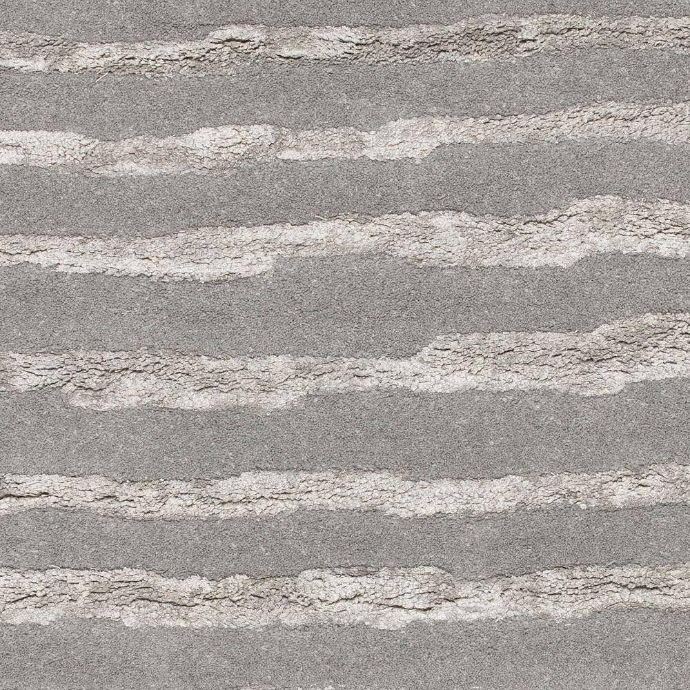 Gray Tufted Handmade Wool and Viscose Area Rug, 5' x 8'
