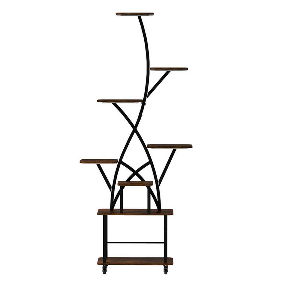 8-Tier Black Wood Rectangular Lighted Plant Stand Shelf with Grow Light for Outdoor Use (24 in. H W x 64 in. H) price history on PriceWatchPro