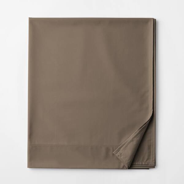 The Company Store Legends Hotel Mocha 450-Thread Count Wrinkle-Free Supima Cotton Sateen Full Flat Sheet