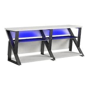 Genesis 60 in. White Gaming TV Stand for TVs up to 70 in.